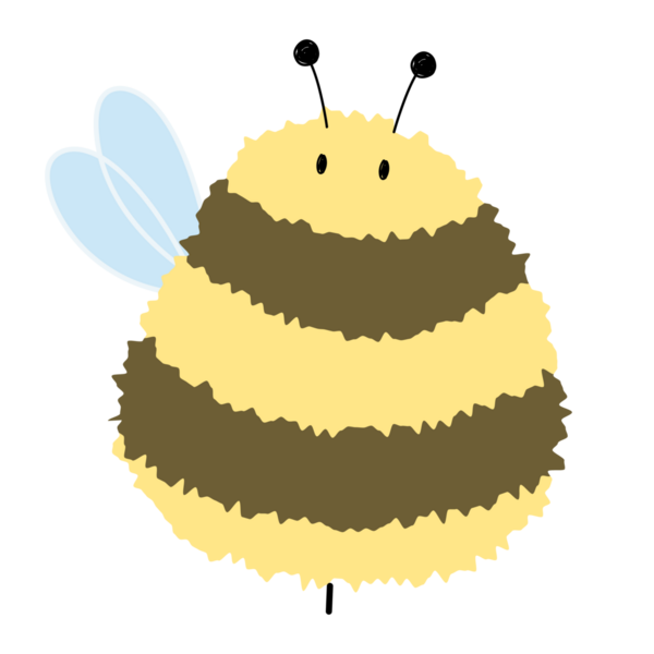Bee Single 14 cute, PNG illustration.