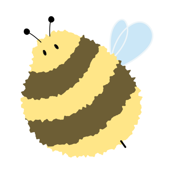 Bee Single 17 cute, PNG illustration.