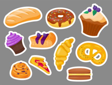 Kurabiye kek lezzetli lezzetli çikolata ev yapımı pasta bisküvi vektör çizim snack