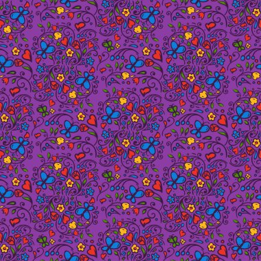 Doğa illüstrasyon Dikişsiz desen arka plan çiçek yaz vektör çiçek