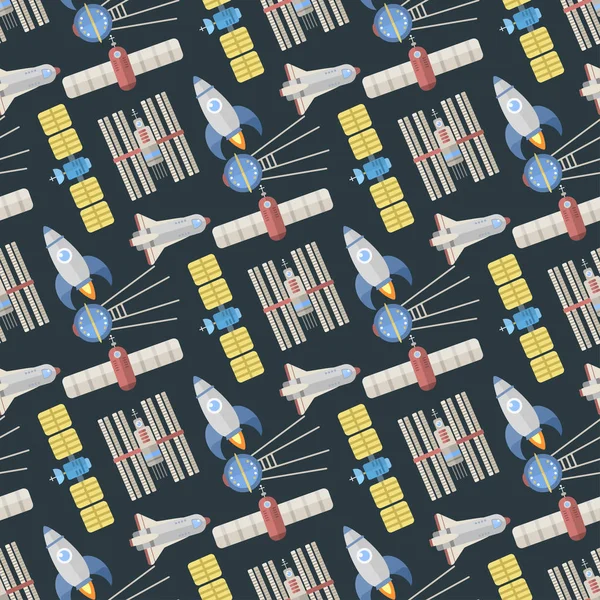 Şık uzay gemisi Dikişsiz desen arka plan astroloji radar evren evren teknoloji meteor bilim Servisi astronot roket uydu vektör.