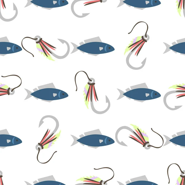 Ocean podwodne miska ryb tropikalnych zwierząt wodnych wody charakter znaków zwierzę hak wzór tło wektor ilustracja — Wektor stockowy