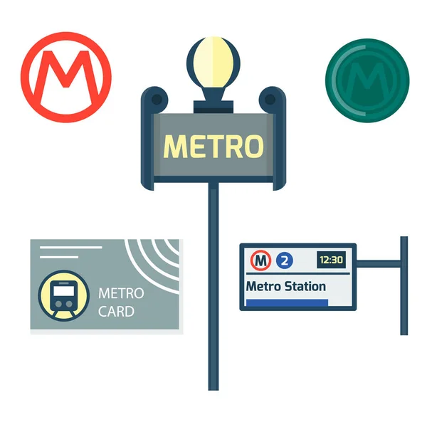 Metró közlekedési modern vasúti utazás árutovábbítási alagút jármű szolgáltatás vektoros illusztráció. — Stock Vector