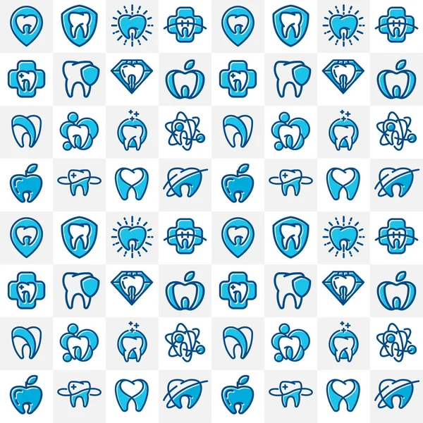 Vettore dentale etichetta modello di protezione illustrazione astratto modello senza soluzione di continuità sfondo stomatologia bocca grafica elemento orale — Vettoriale Stock