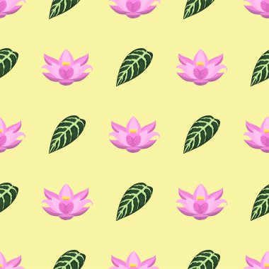 Tropikal yaprak yaz yeşil egzotik seamless modeli orman palmiye yaprağı doğa bitki botanik hawaii flora vektör çizim.