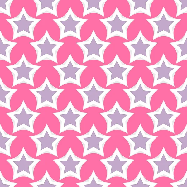 Estilo forma silueta brillante estrella vector ilustración sin costuras patrón rosa fondo — Vector de stock