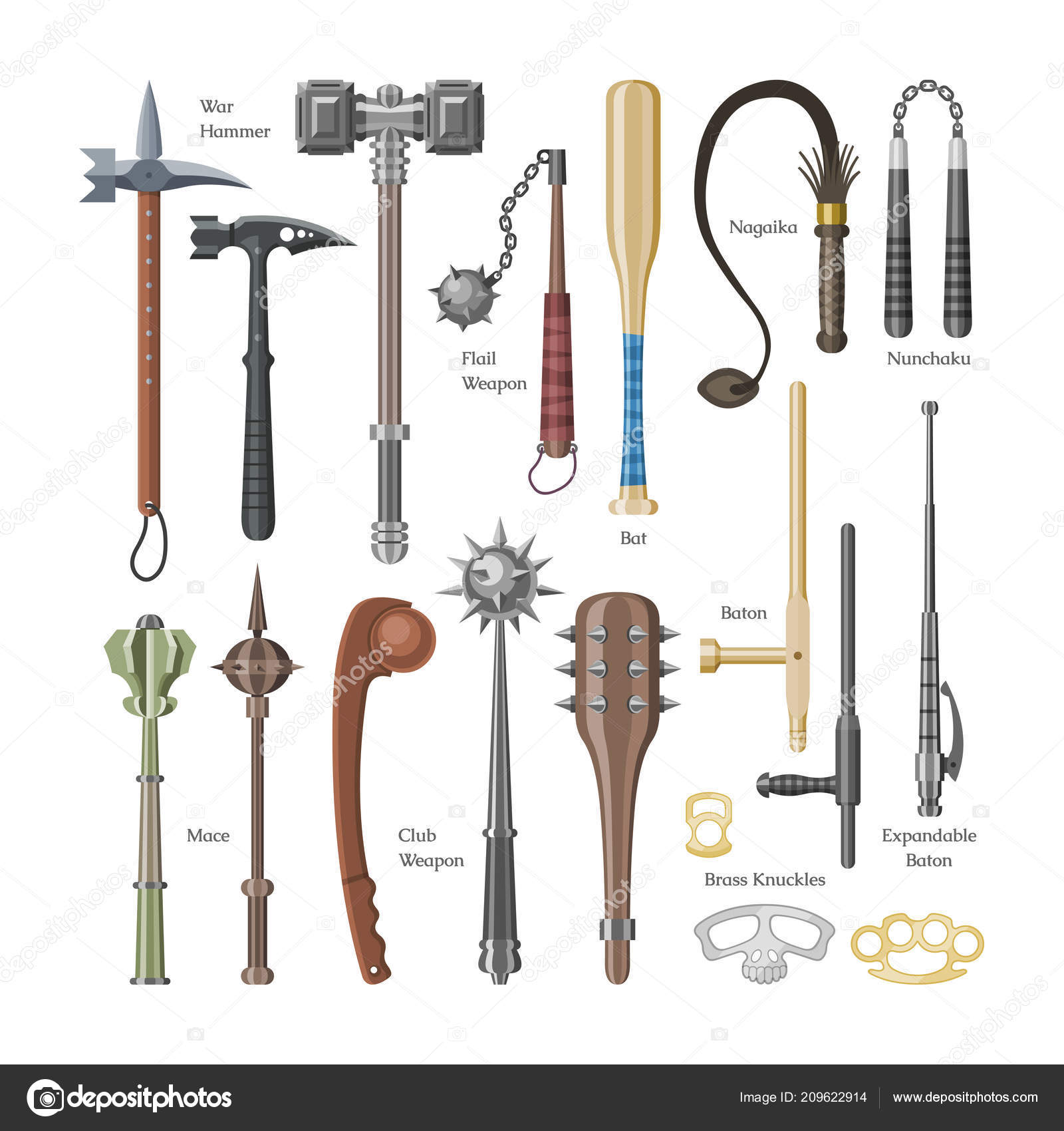 Medieval weapons vector ancient protection warrior and antique metal ...