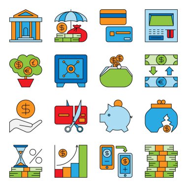 Vektör çizim banka ve mali tasarruf