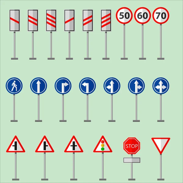Дорожні символи дорожні знаки Векторні ілюстрації — стоковий вектор