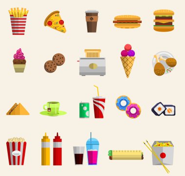 Sağlıklı kahvaltı gıda vektör.