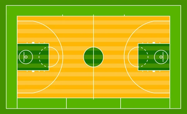 Basketbal pole vektorové pozemní linie hřiště fotbal zelené stadion trávy pozadí vítěz mistr — Stockový vektor