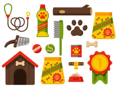 Vektör çizim komik safkan Alman çoban köpek özenli mutlu evde beslenen hayvan safkan köpek Aksesuar.