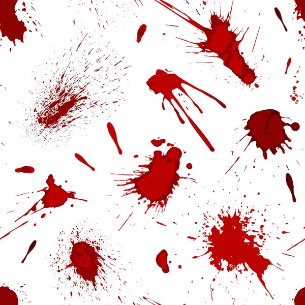 Sangre roja o salpicaduras de pintura salpicadura mancha patrón sin costura vector de fondo ilustración — Vector de stock