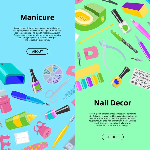 Manicure naadloze patroon vector pedicure en manicure accessoire of tools-nagelvijl of schaar voor manicure in nagel-bar afbeelding achtergrond instellen vingernagels poetsmiddel voor verzorgde handen achtergrond — Stockvector