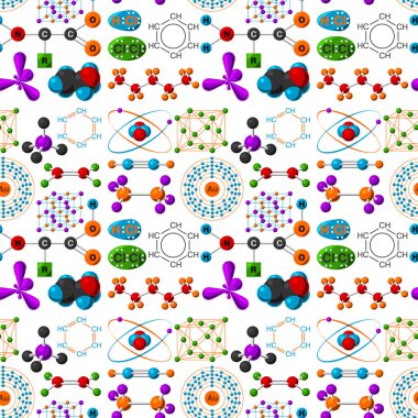 Moleküler yapısı tıbbi evrim hayat biyoteknoloji Mikrobiyoloji formül Dikişsiz desen arka plan vektör çizim.
