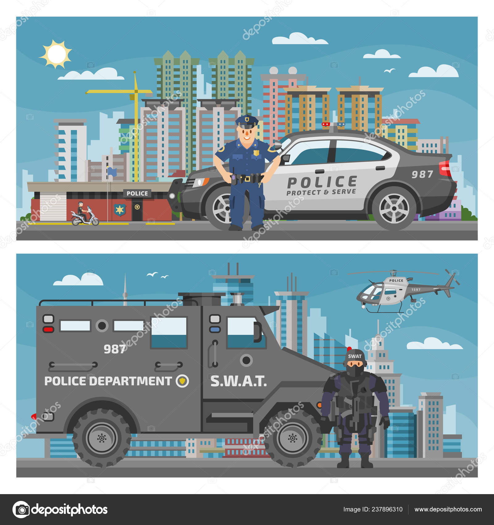 Voiture de gendarmerie Stock Illustration