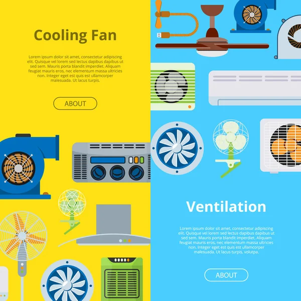 Vector de ventilación acondicionador de aire industrial sistema de acondicionamiento de calor frío tecnología ilustración telón de fondo conjunto refrigeración conducto ventilación equipo de ingeniería fondo — Vector de stock