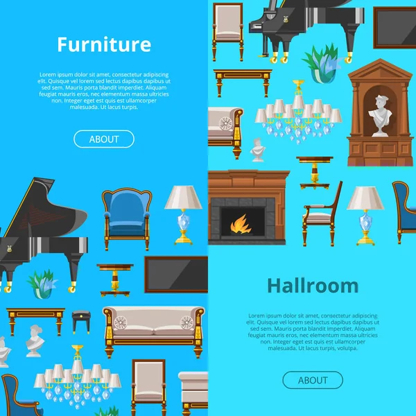 Мебель бесшовный шаблон векторной мебели дизайн гостиной фон набор меблированный интерьер в квартире диван стол кресло для мебели комнаты иллюстрации фон — стоковый вектор