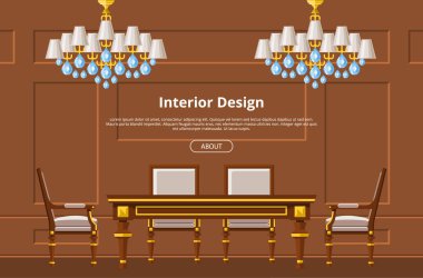 İç oda dekor illüstrasyon arka plan vermek daire masa sandalye mobilya vektör mobilya tasarım oturma odası zemin döşenmiş