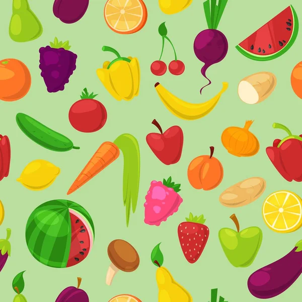 Obst Gemüse Vektor gesunde Ernährung von fruchtigen Apfelbananen und Gemüsekarotten für Vegetarier, die Biolebensmittel aus dem Lebensmittelgeschäft essen Illustration Vegetarisches Set Ernährung isoliert auf Hintergrund — Stockvektor