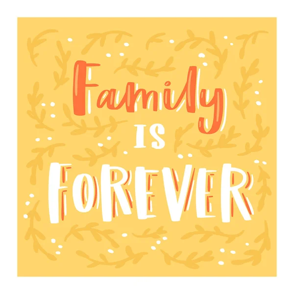 Día de la familia lettring vector hermosa caligrafía signo adorable a mamá papá te amo en San Valentín Madres o Padres día amado tarjeta ilustración conjunto de familia amor decoración tipografía postal fondo — Vector de stock