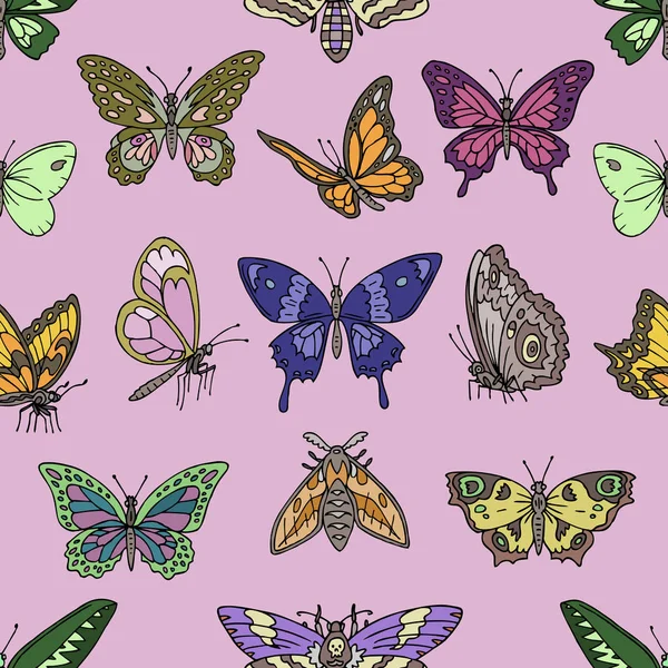 Vlinder vector kleurrijke insect vliegen voor decoratie en mooie vlinders vleugels vliegen illustratie natuurlijke decor Butterfly vleugels insecten achtergrond — Stockvector