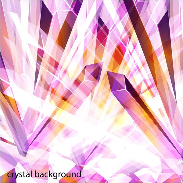 Violet en oranje kristallen abstract ontwerpsjabloon. Vector glanzende achtergrond gemaakt met crystalic driehoeken. Laag poly abstract kristallijne stijl achtergrond. — Stockvector