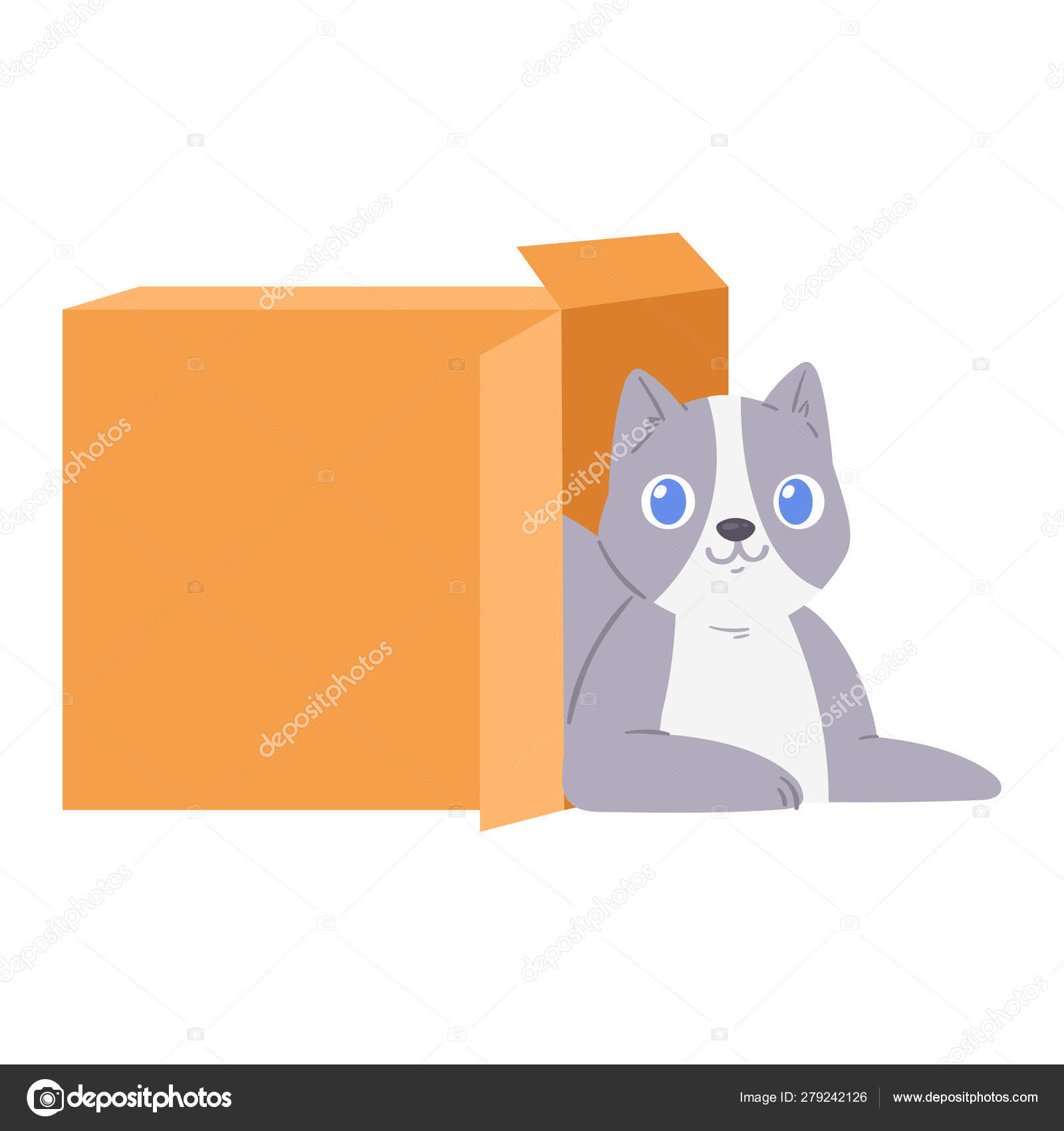 Chat En Boite Chaton Vecteur Chaton Animal Domestique Personnage Animal Domestique Chaton En Boite Illustration Cadeau Ensemble Felin De Cachette De Chat En Paquet Isole Sur Fond Blanc Image Vectorielle Vectorshow C