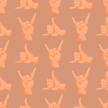 Sağır hareketleri elinde insan işaret eden kol insanlar el iletişim iletiyi Dikişsiz desen arka plan vektör çizim.