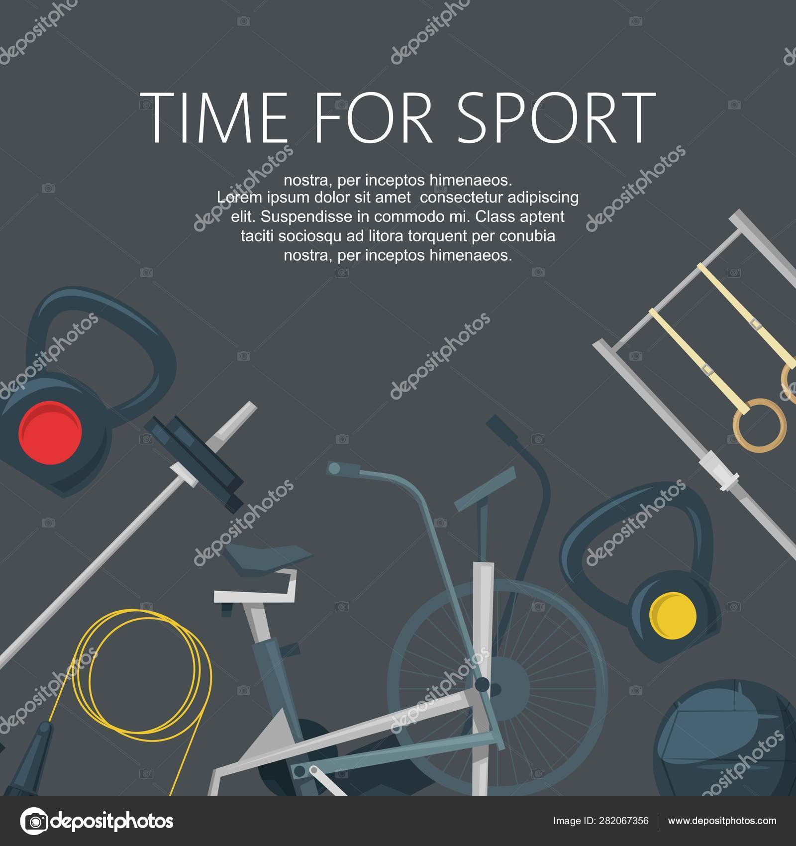 Time For Sport Fitness Workout In Club Or Center Background Banner Vector Illustration Gym With Crossfit Weights Equipment Fitness Machines For Bodybuilding And Exercises Stock Vector C Vectorshow