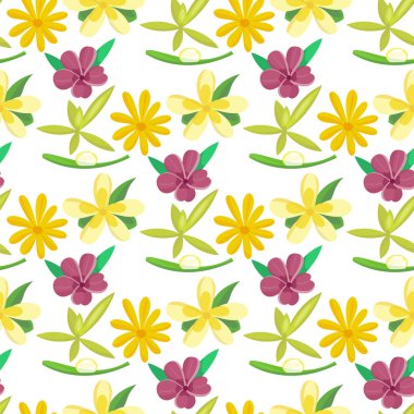Doğa çiçek illüstrasyon dikişsiz desen arka plan çiçek yaz