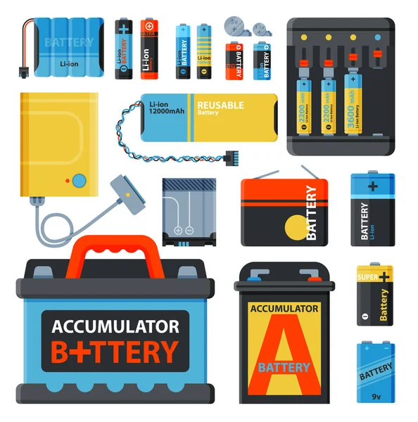 Energia da bateria economizar ferramentas de acumulador carga de eletricidade abastecimento positivo de combustível e componente de bateria isposable tecnologia da indústria alcalina ilustração acumulativa . — Fotografia de Stock