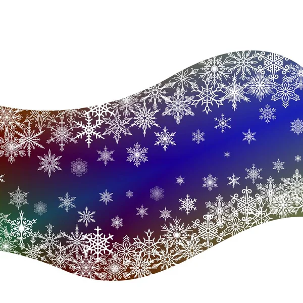 Schneeflocken auf dunkelblauem Vektorhintergrund für Neujahr oder Winterurlaub. Niedliche Schneeflocken und Snow Doodle Symbole, Schneeflocken Silhouette für Weihnachten Banner, Karten — Stockvektor