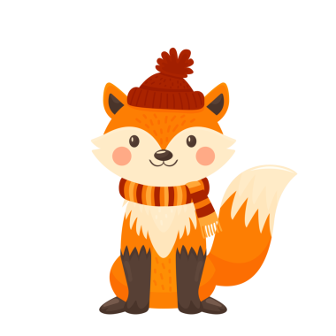 Saydam arkaplanda izole edilmiş samimi sonbahar tilki karakter vektör ilüstrasyonu