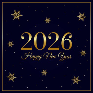 Zarif Yeni Yıl 2026 Poster Vektörü İllüstrasyonu.