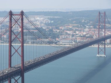 Lisbon Portugal Ponte de Abril Bridge Daytime Landscape