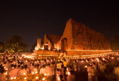 Ayutthaya, Tayland - 27 Temmuz 2018: Tay Budist arabuluculuk eski Tapınağı'nda Wat Maheyong, Phra Nakhon Si Ayutthaya Eyaleti, Tayland.