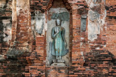 Wat Phra Nakhon Si Ayutthaya Eyaleti, Tayland Mahathat, Buda heykeli.