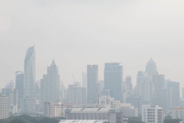 Bangkok, Tayland - 2 Şubat 2019: Görünüm ağır kirli şehir merkezinin Bangkok'da düzeyleri 