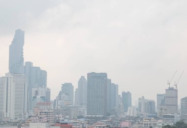 Bangkok, Tayland - 2 Şubat 2019: Görünüm ağır kirli şehir merkezinin Bangkok'da düzeyleri 