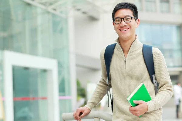 Picture of one young asian male college student in campus — Stock Photo, Image