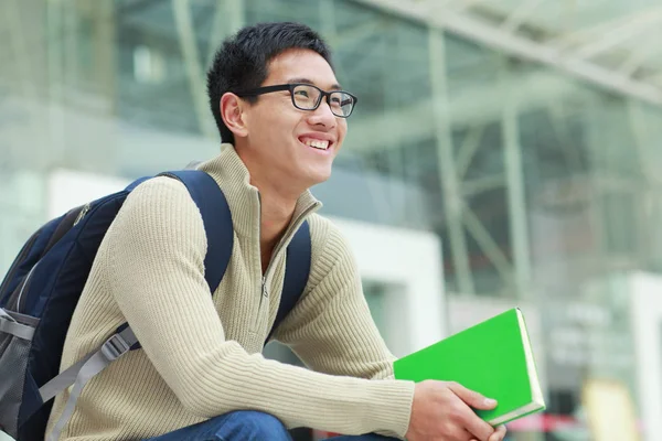 Picture of one young asian male college student in campus — Stock Photo, Image