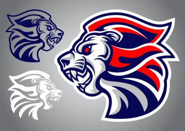 aslan-baş-mavi-kırmızı-logo-vektör