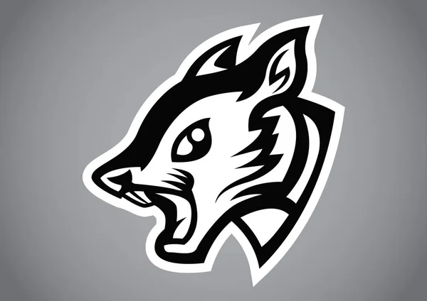 Squirrel Head Black White Logo Vector — Stock Vector