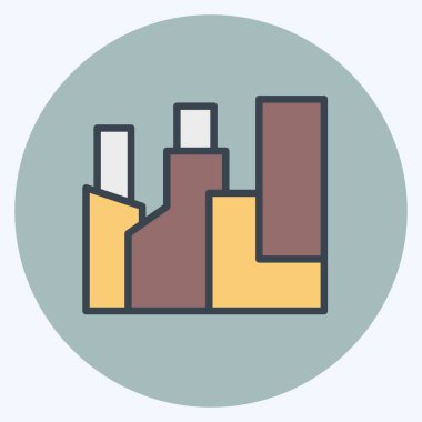 Simge gökdeleni. Şehir merkezinin sembolüyle ilgili. renk arkadaşı stili. dizayn edilebilir