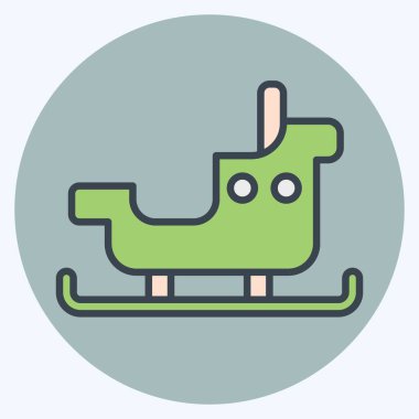 Simge Kızağı. Macera sembolüyle ilgili. renk arkadaşı stili. dizayn edilebilir