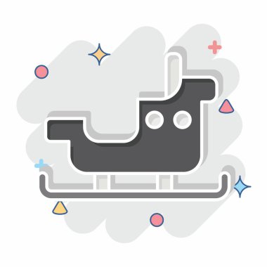 Simge Kızağı. Macera sembolüyle ilgili. Çizgi roman. dizayn edilebilir