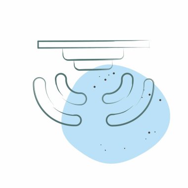 Simge Akıllı Yangın Alarmı. Sensörlerin sembolüyle ilgili. Renkli Leke Biçimi. dizayn edilebilir