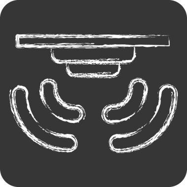 Simge Akıllı Yangın Alarmı. Sensörlerin sembolüyle ilgili. Tebeşir stili. dizayn edilebilir