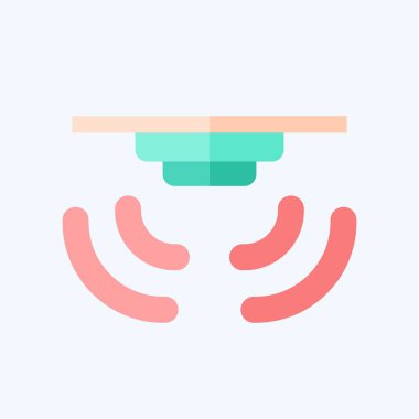 Simge Akıllı Yangın Alarmı. Sensörlerin sembolüyle ilgili. Düz stil. dizayn edilebilir